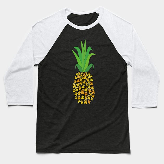 Pineapple Paws Baseball T-Shirt by BennyBruise